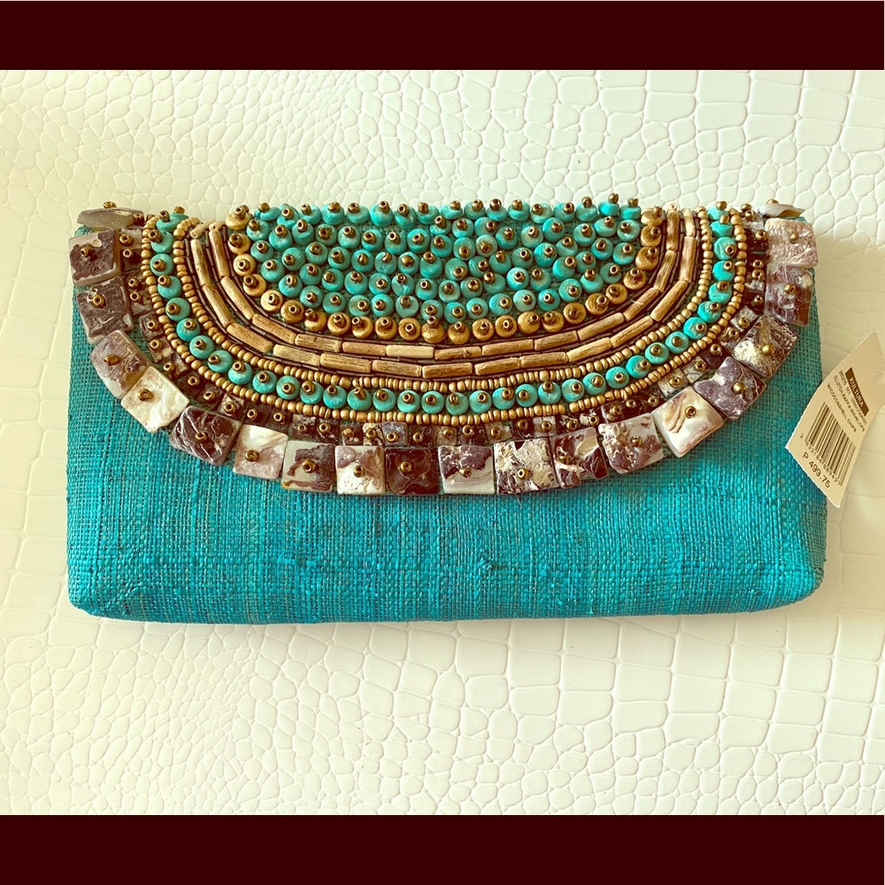 Brand new, hand made, beaded clutch.